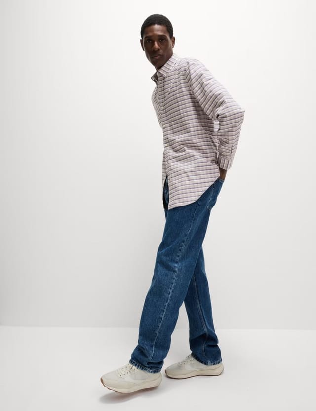 Marks & Spencer M&S Ultimate Pure Cotton Check Oxford Shirt Natural Mix - 3