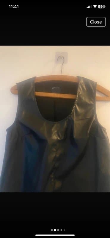 ASOS ASOS Design Black Faux Leather Shift Dress sz S BNWT