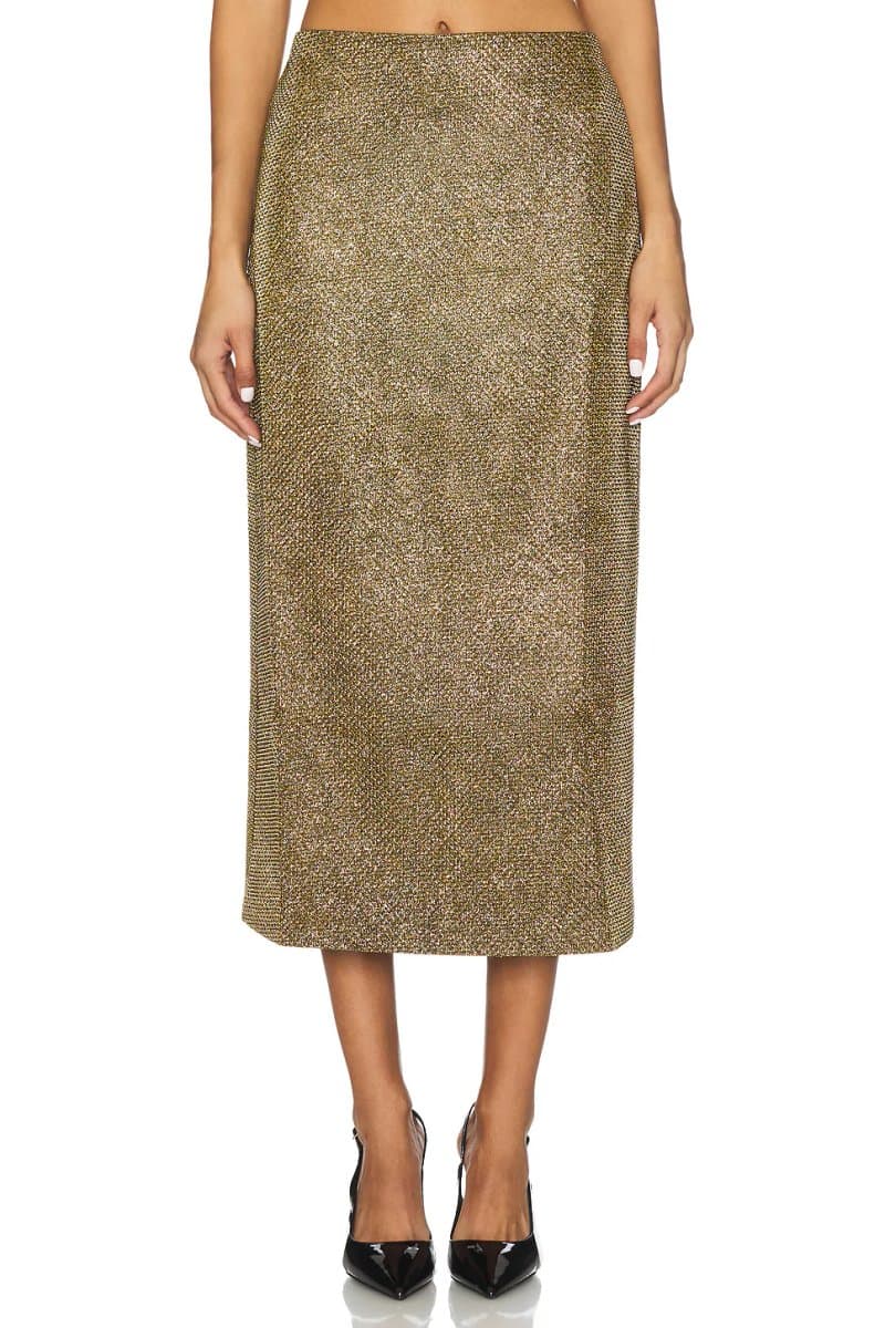 revolve Weave Midi Skirt