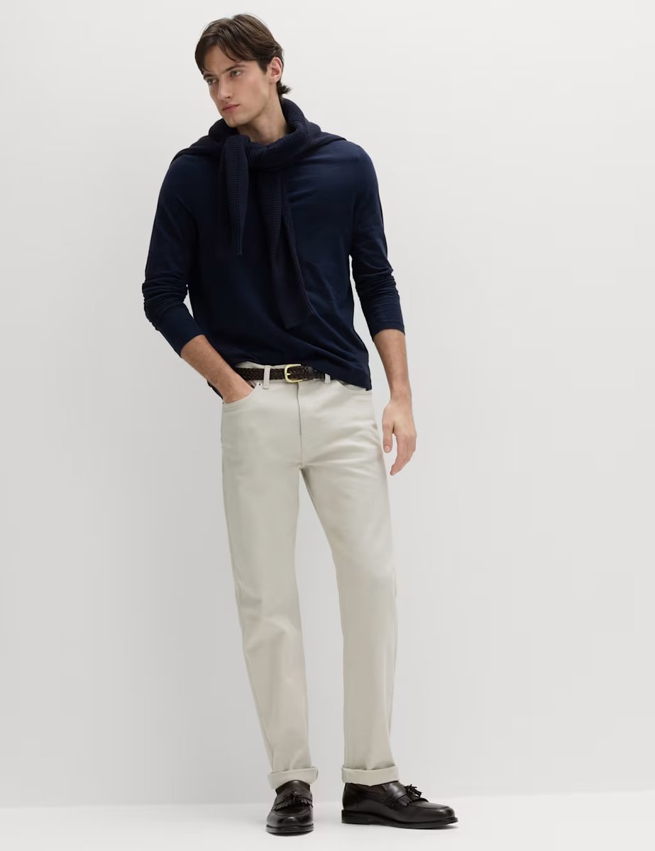 Marks & Spencer M&S 2 Pack Pure Cotton Long Sleeve T-Shirts Dark Ink - 3