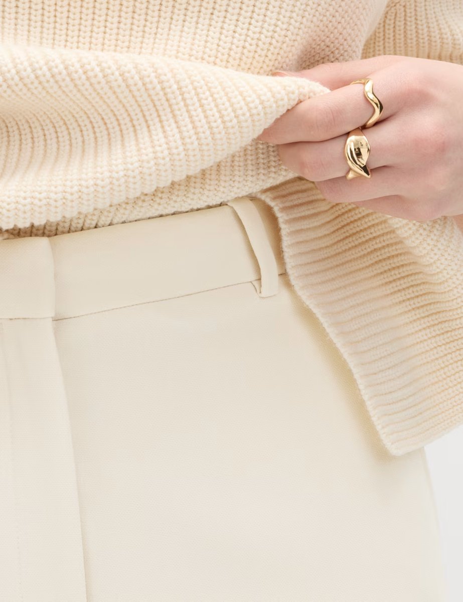 Marks & Spencer M&S Tailored Straight Leg Trousers Ecru - 4