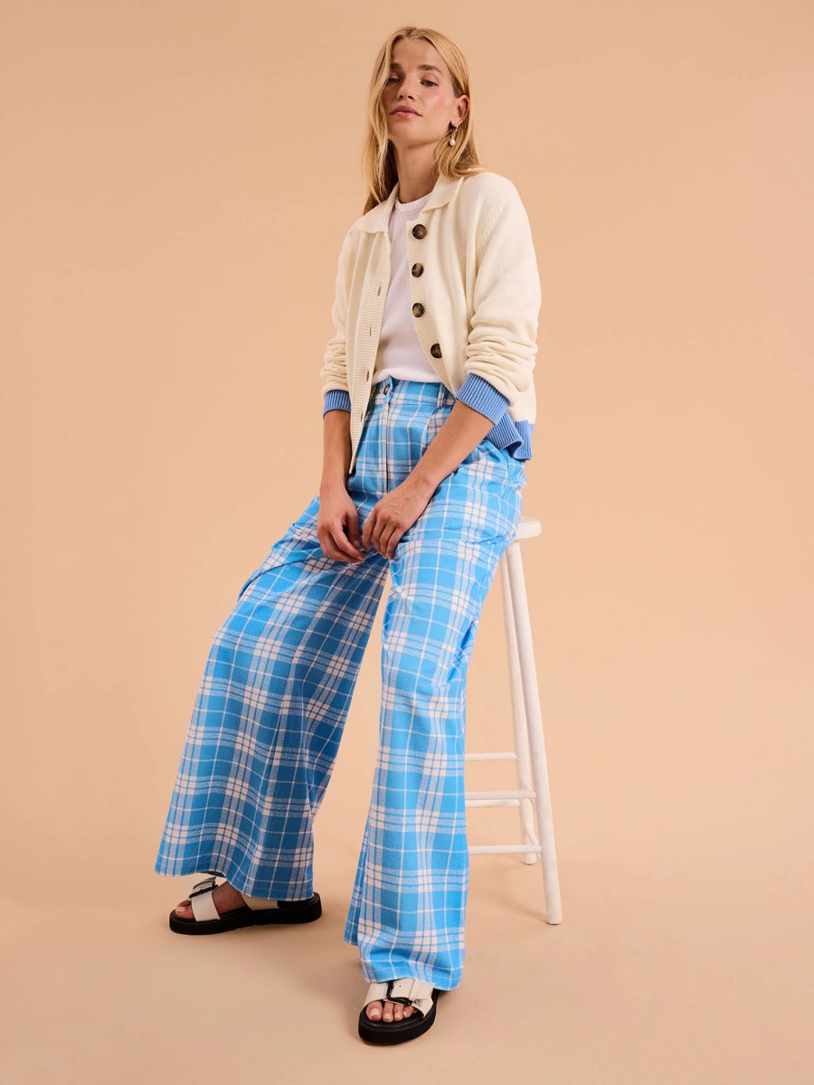 OMNES Samara Wide Leg Checked Trouser - 3