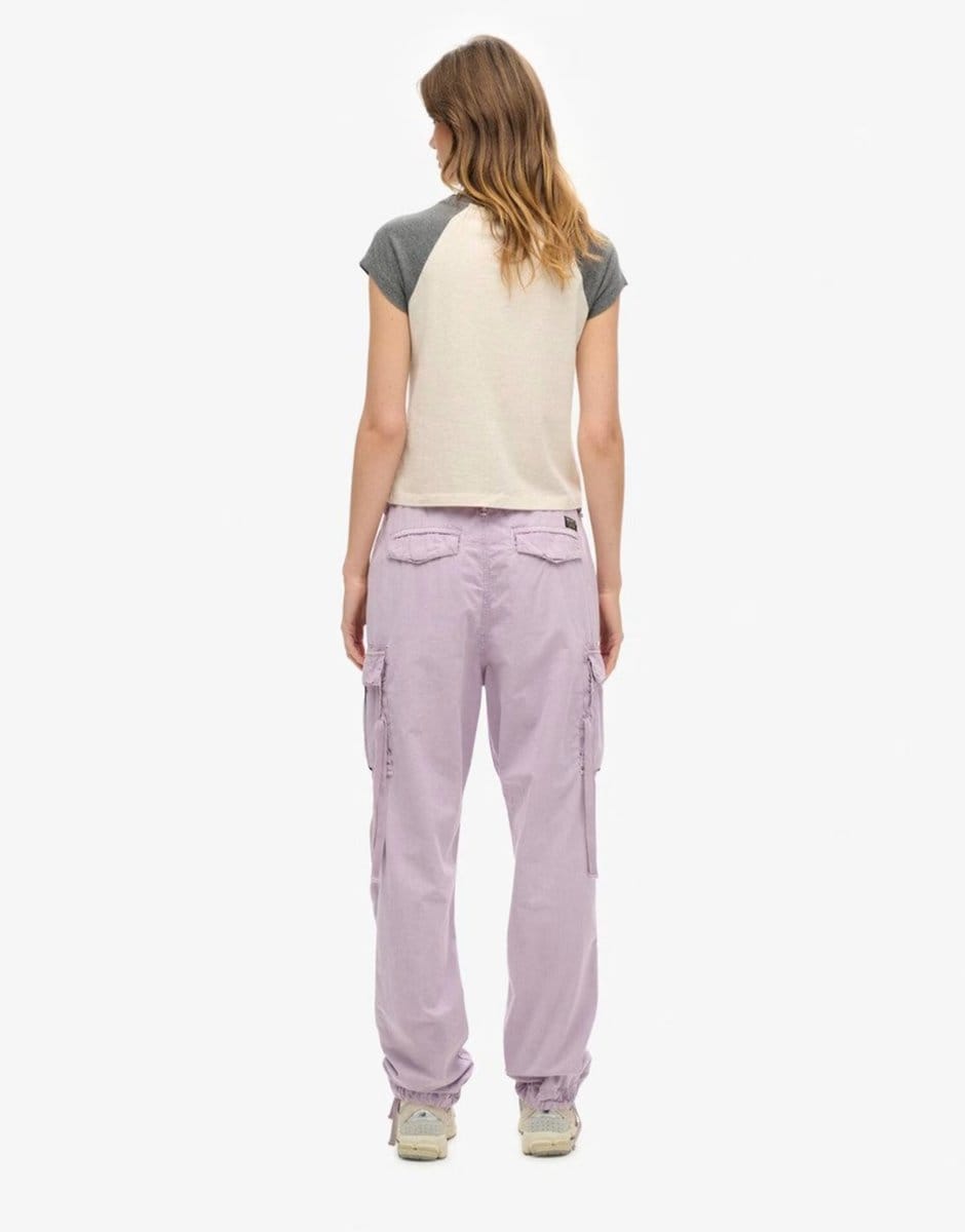 ASOS Superdry Low rise para cargo pants in soft lilac - 4
