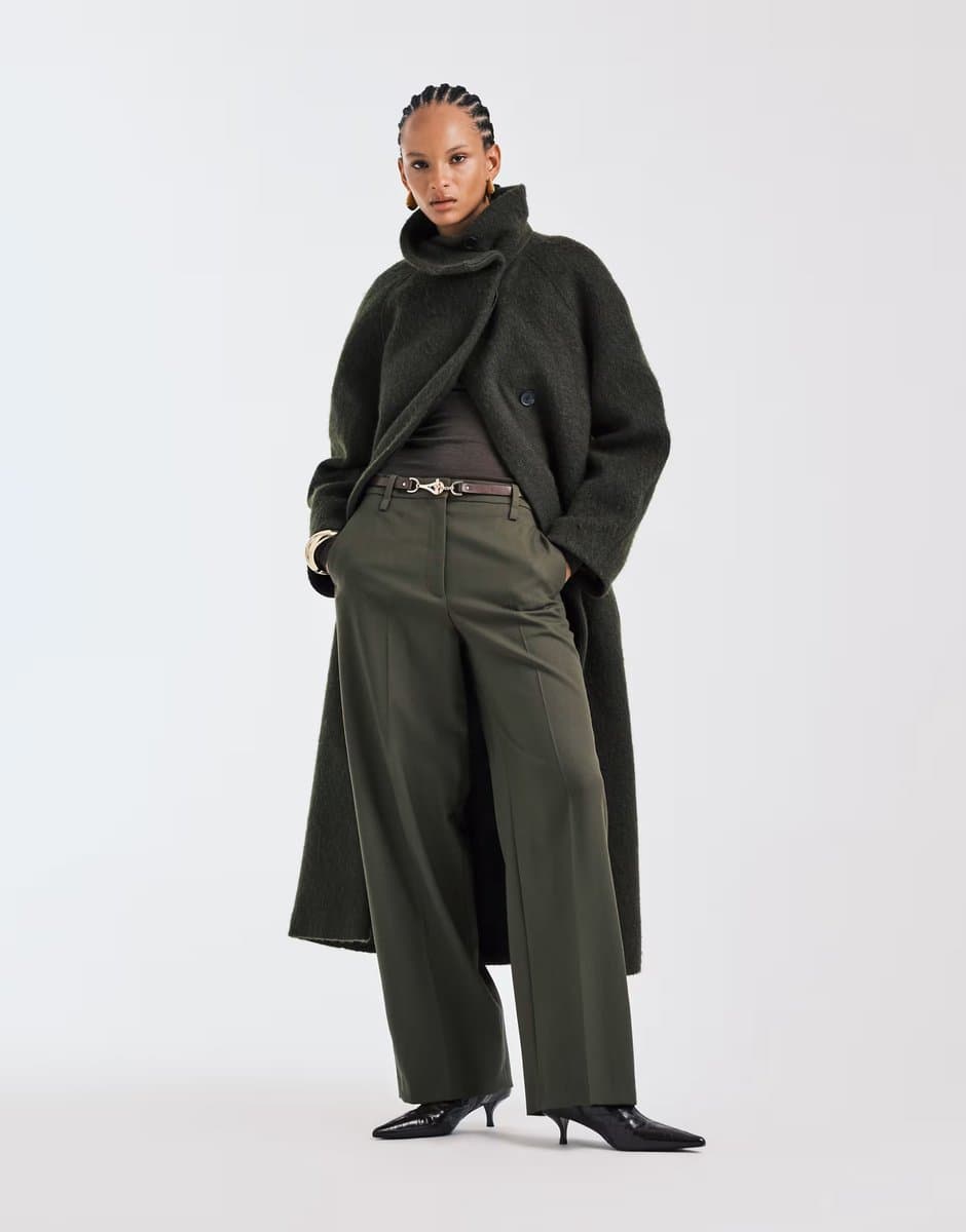 ASOS ARKET Pure Wool Olive Green Trousers