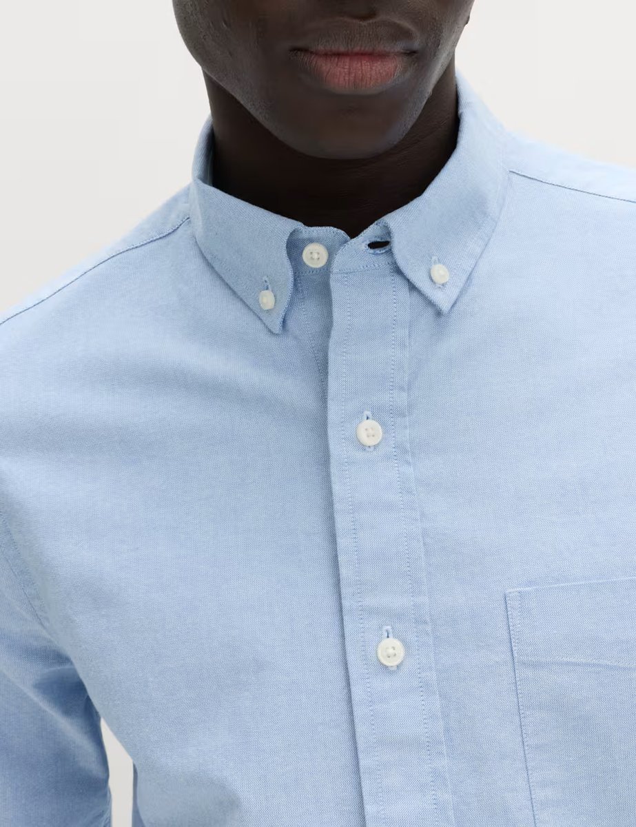 Marks & Spencer M&S Slim Fit Ultimate Cotton Rich Stretch Oxford Shirt Chambray - 2