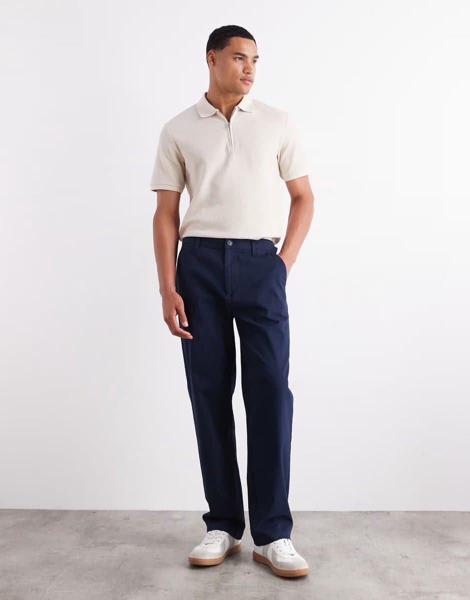 ASOS ASOS DESIGN straight chinos in navy