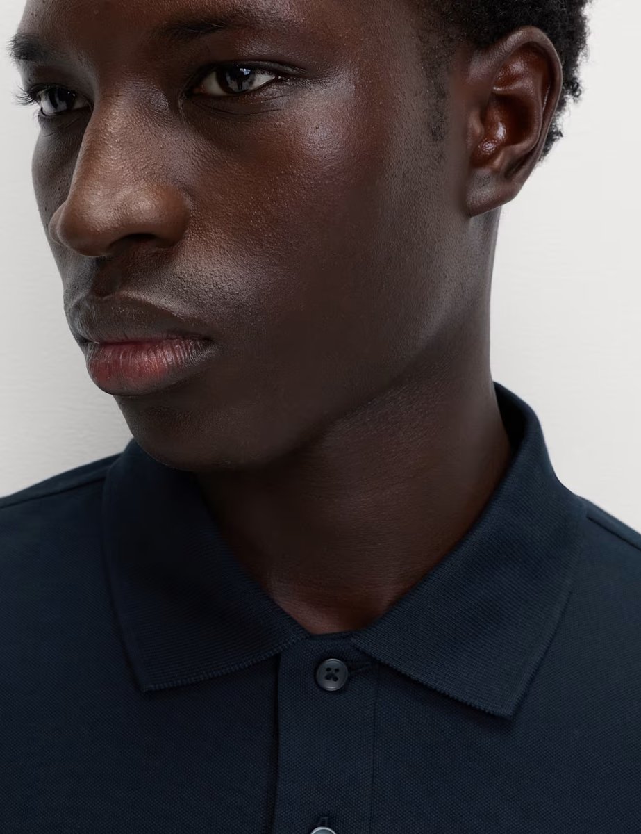 Marks & Spencer M&S Ultimate Cotton Rich Polo Shirt Navy - 2