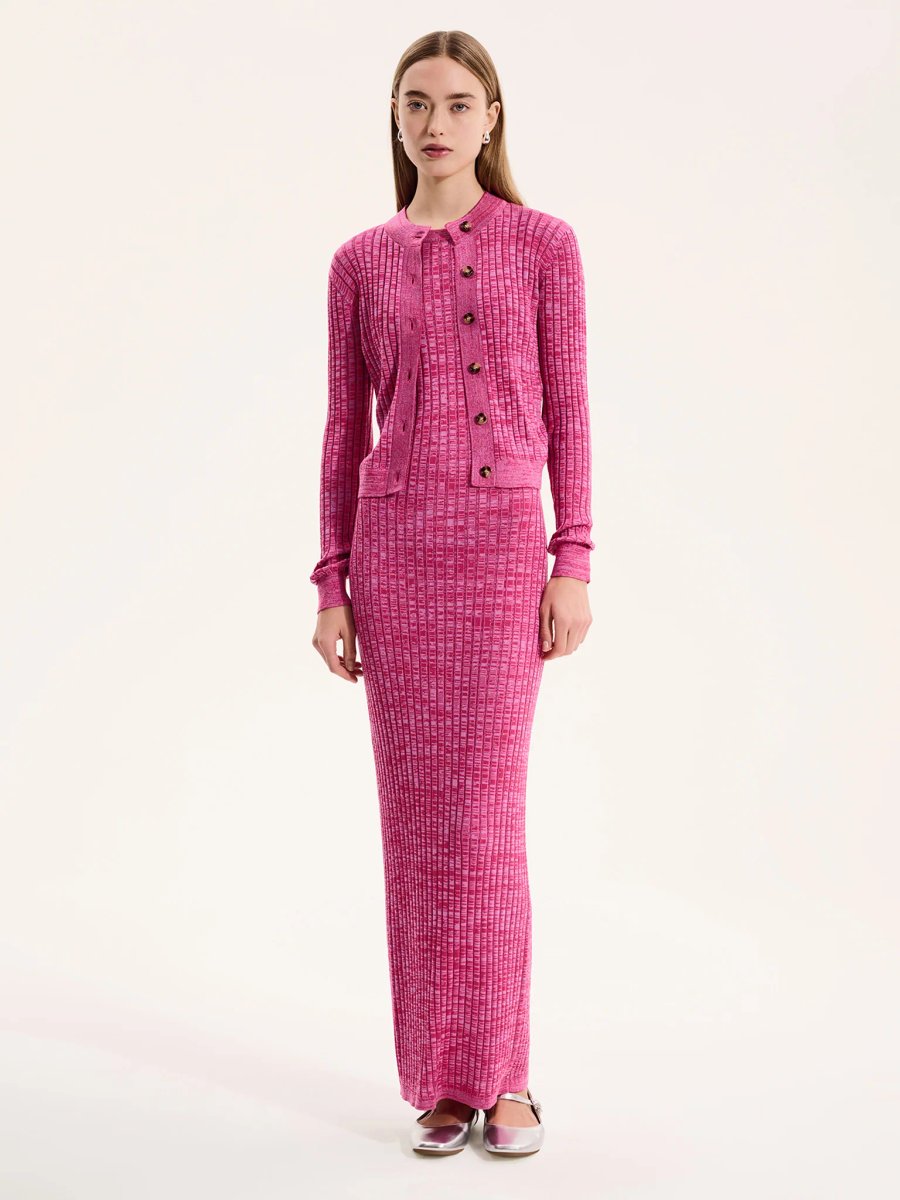 OMNES Tyler Dress in Space Dye Pink - 2