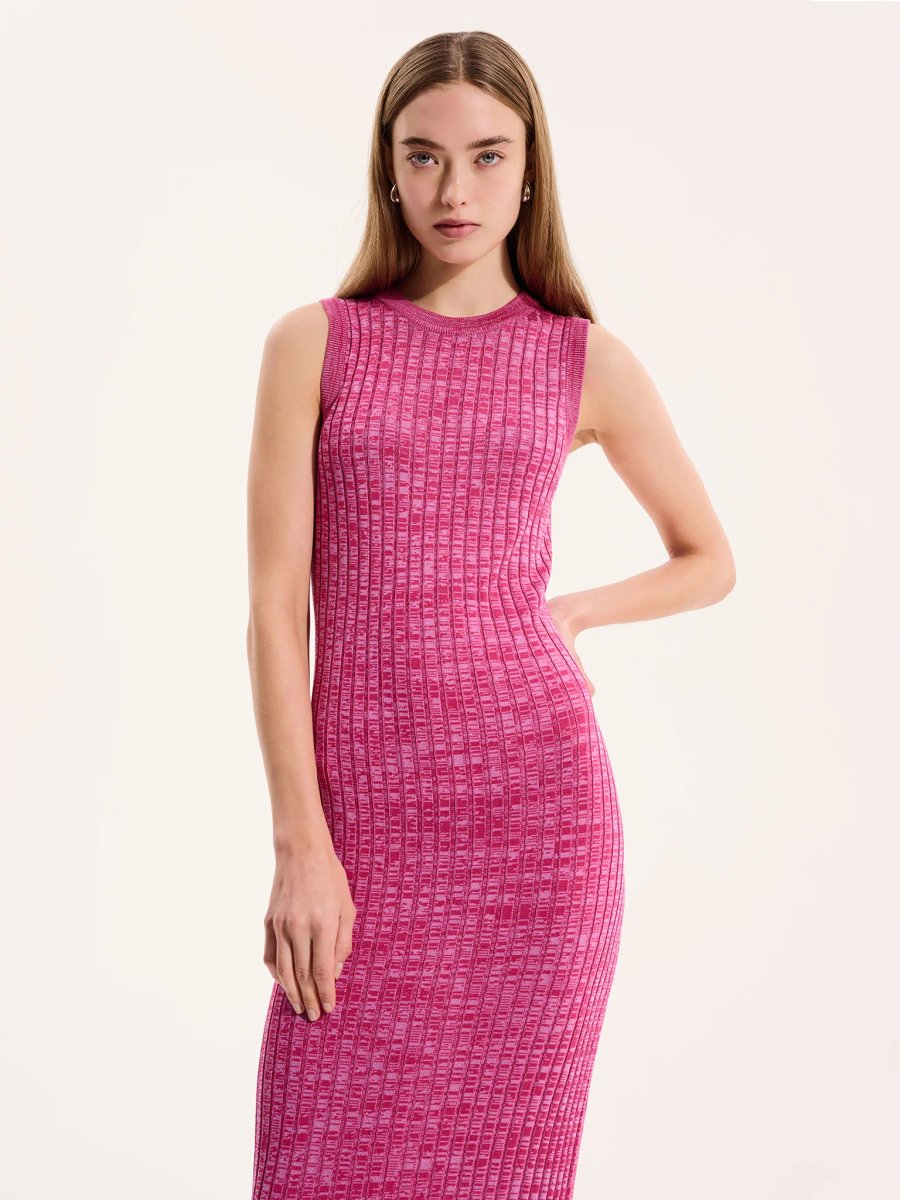 OMNES Tyler Dress in Space Dye Pink - 3