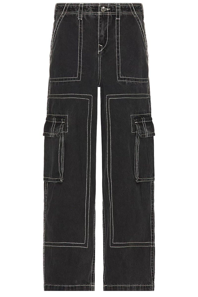revolve True Religion Denim Big T Cargo Pants in Bullet Black Wash