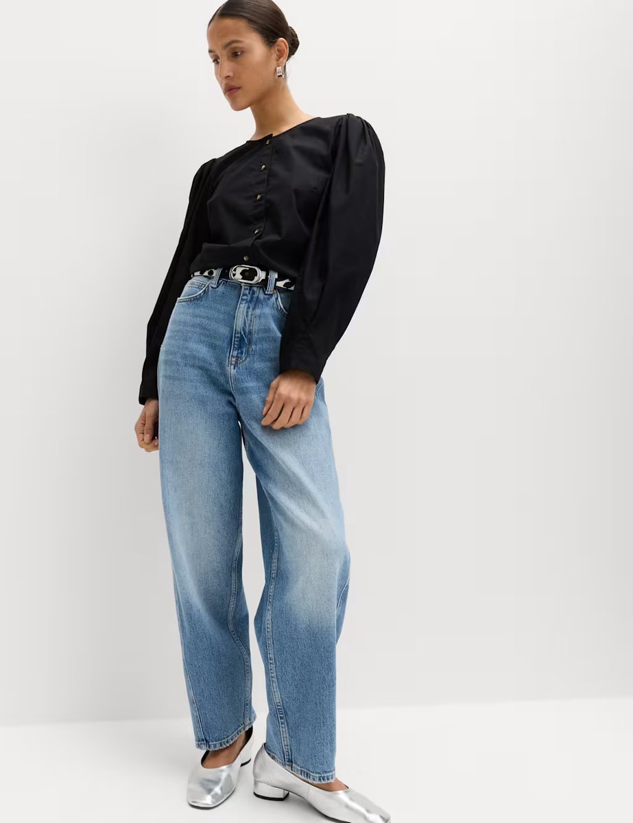 Marks & Spencer M&S 2 Pack Pure Cotton Blouses Black/White - 2