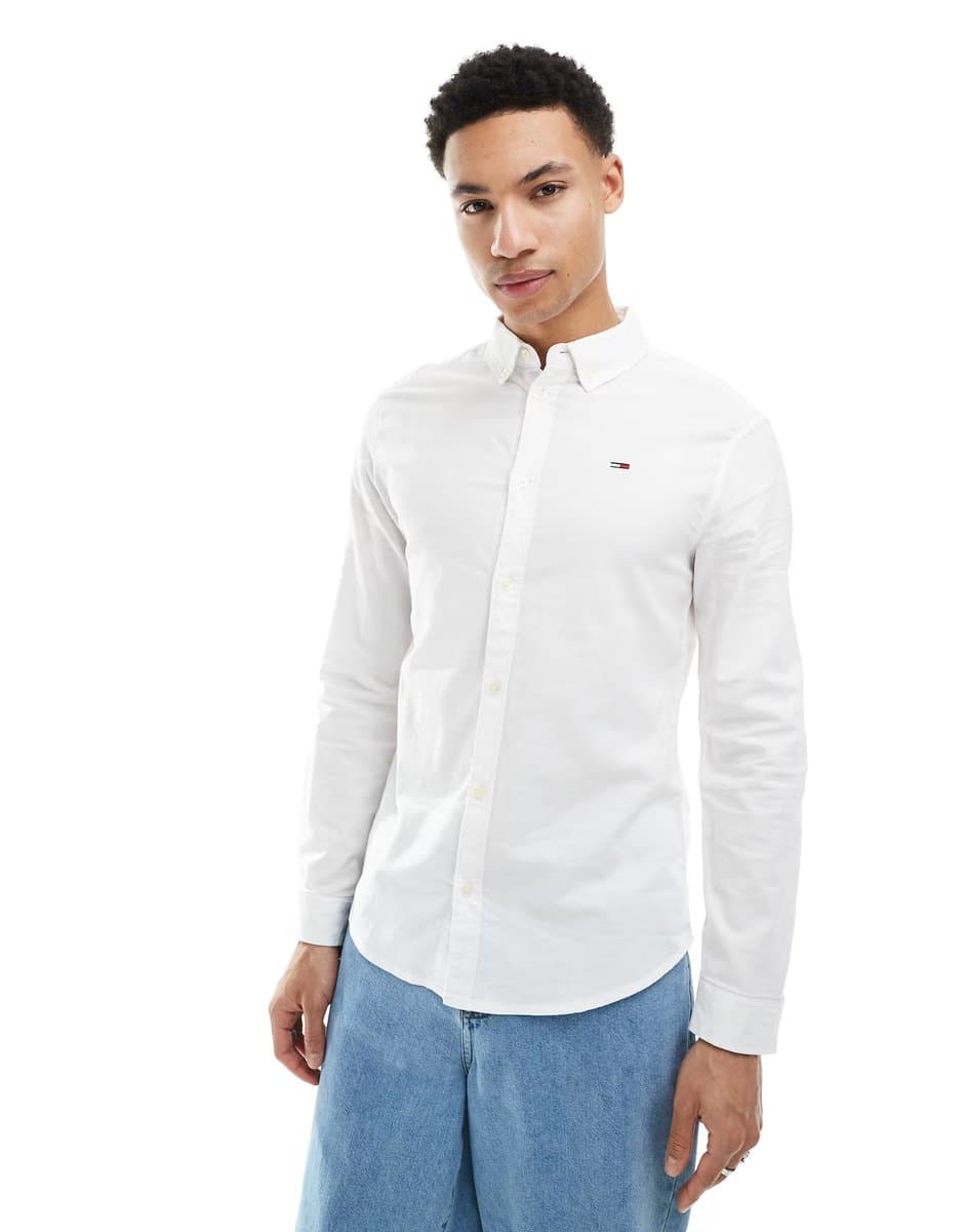 ASOS Tommy Jeans slim fit oxford shirt in white