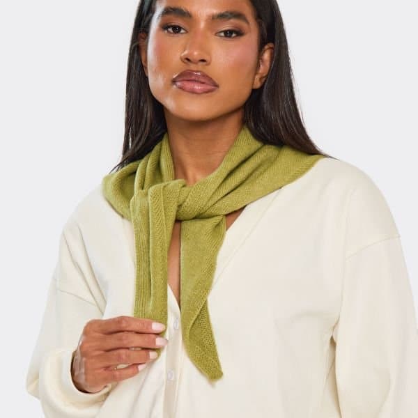 EGO EGO Tie Front Shawl Scarf in Green