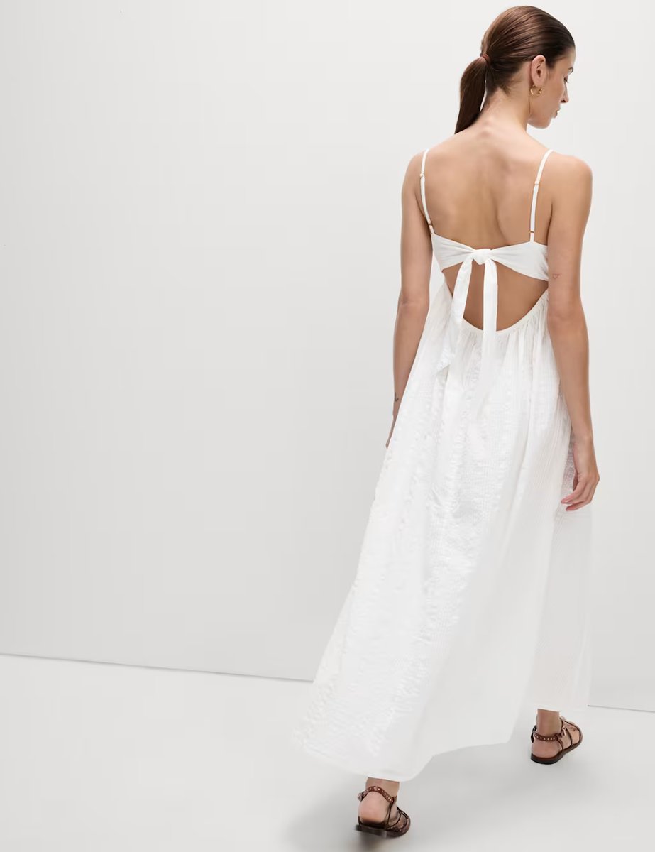 Marks & Spencer M&S Pure Cotton Square Neck Maxi Beach Dress Soft White - 2