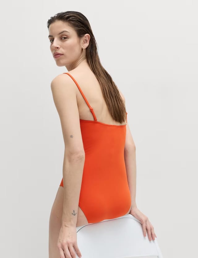 Marks & Spencer M&S Padded U-Notch Swimsuit Bright Orange - 3