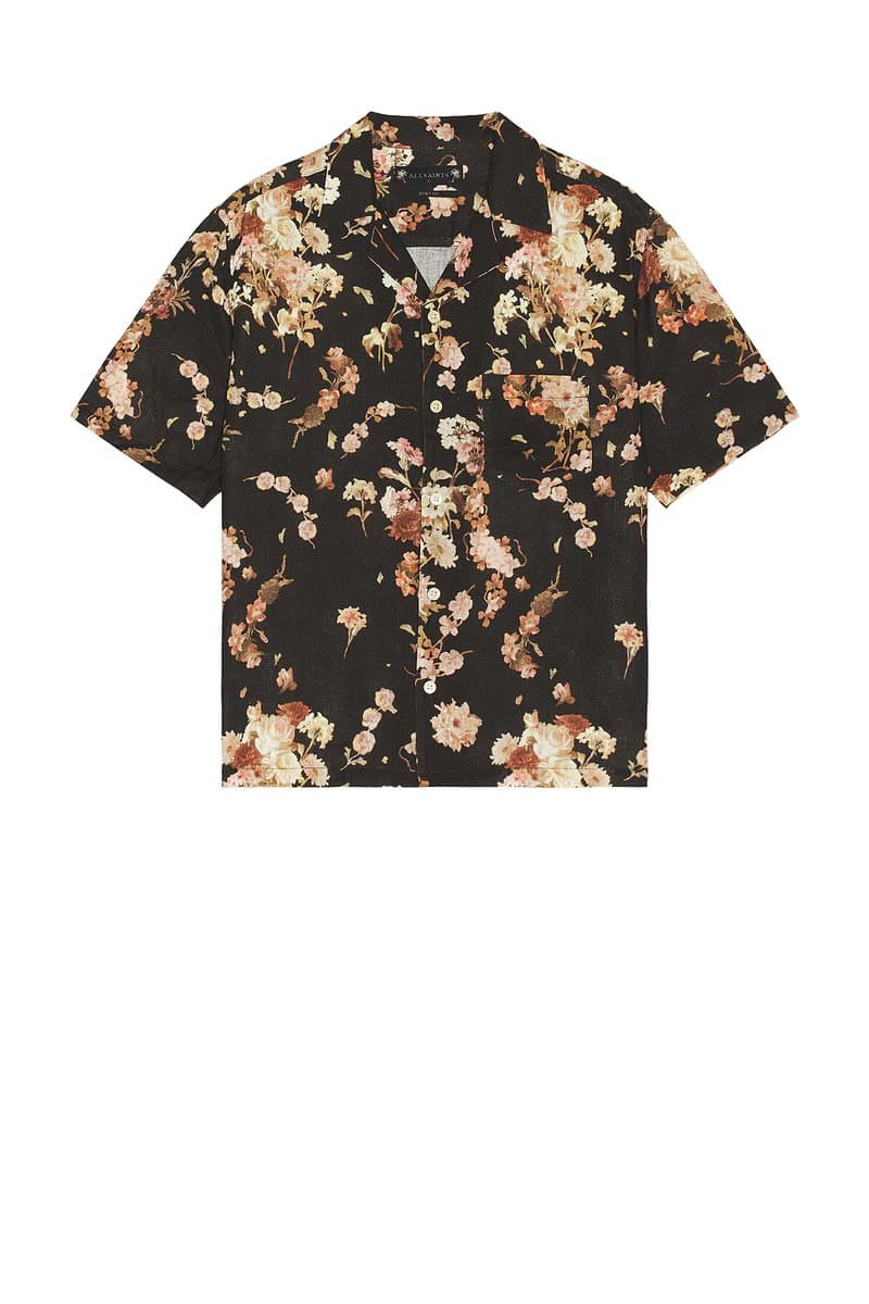 revolve Revolve Armada Floral Print Shirt in Jet Black