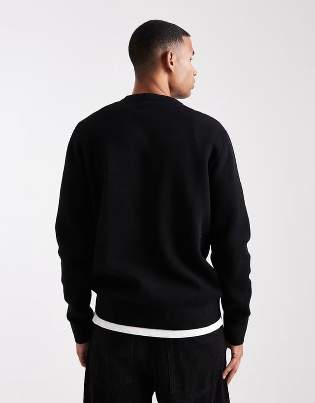 ASOS Jack & Jones premium knitted crew neck jumper in black - 3
