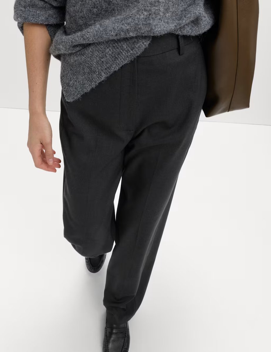 Marks & Spencer M&S Straight Leg Trousers with Stretch Charcoal - 2