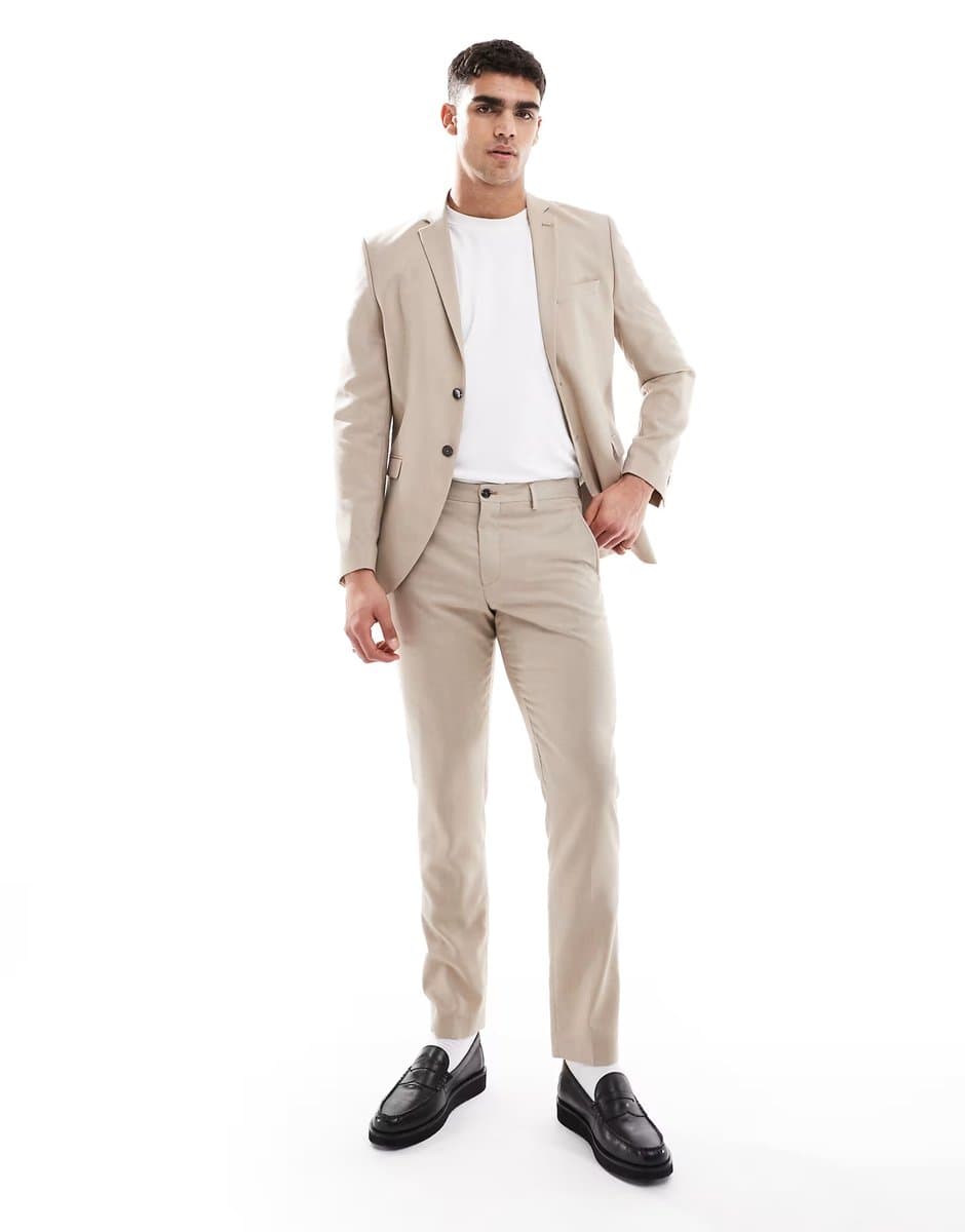 ASOS Jack & Jones super slim trousers in beige