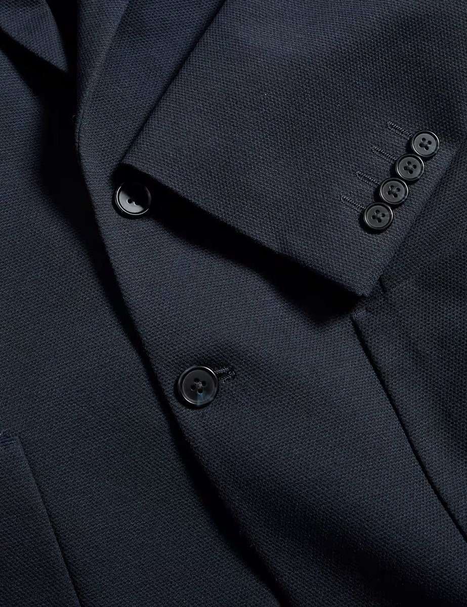 Marks & Spencer M&S Tailored Fit Jersey Textured Blazer Navy - 2