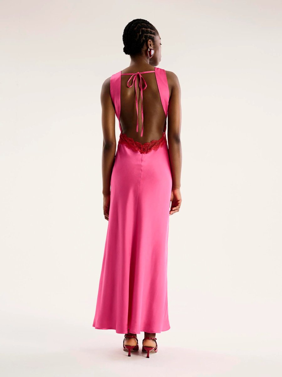 OMNES Aurelia Dress in Cerise - 3