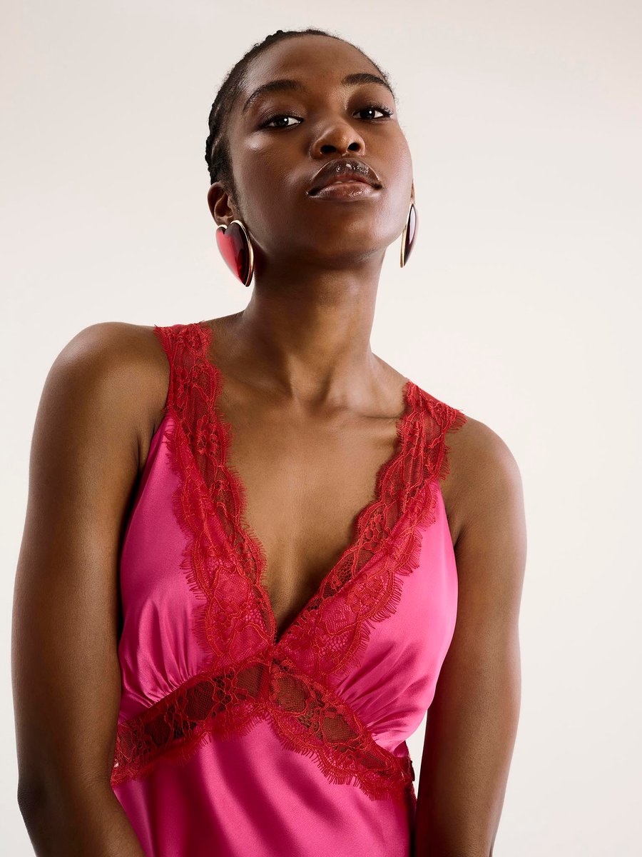 OMNES Aurelia Dress in Cerise - 4