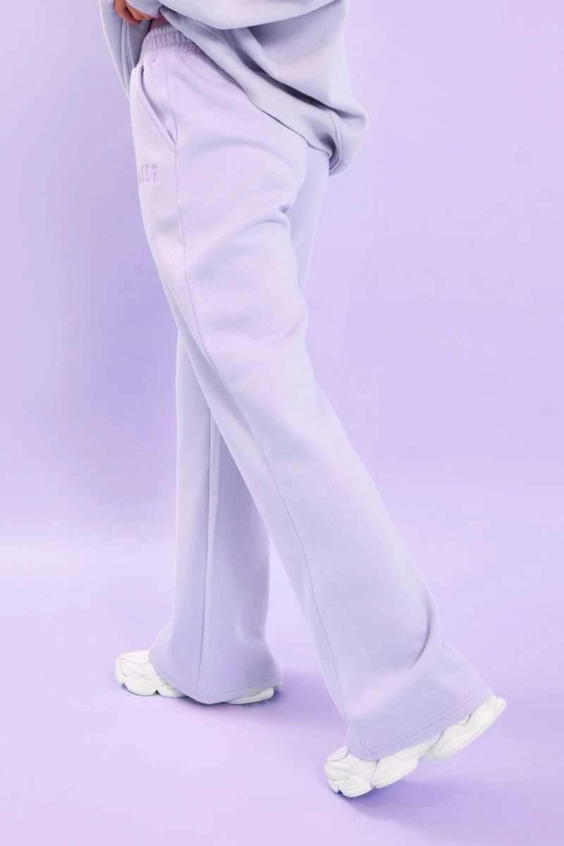 Kaiia Kaiia Logo Wide Leg Sweat Pants Lilac - 4