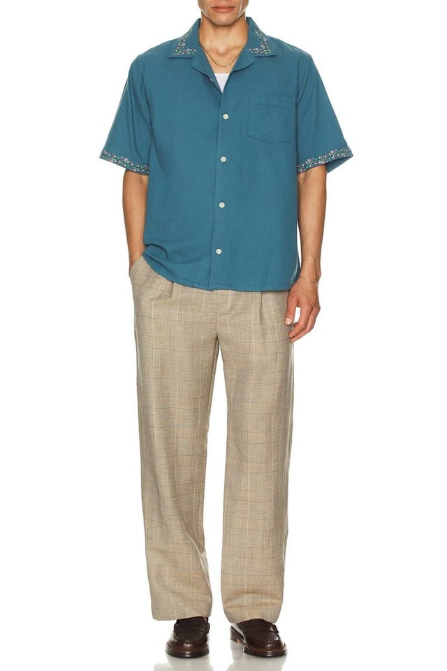 revolve Plaid Linen Pleated Trouser - 3