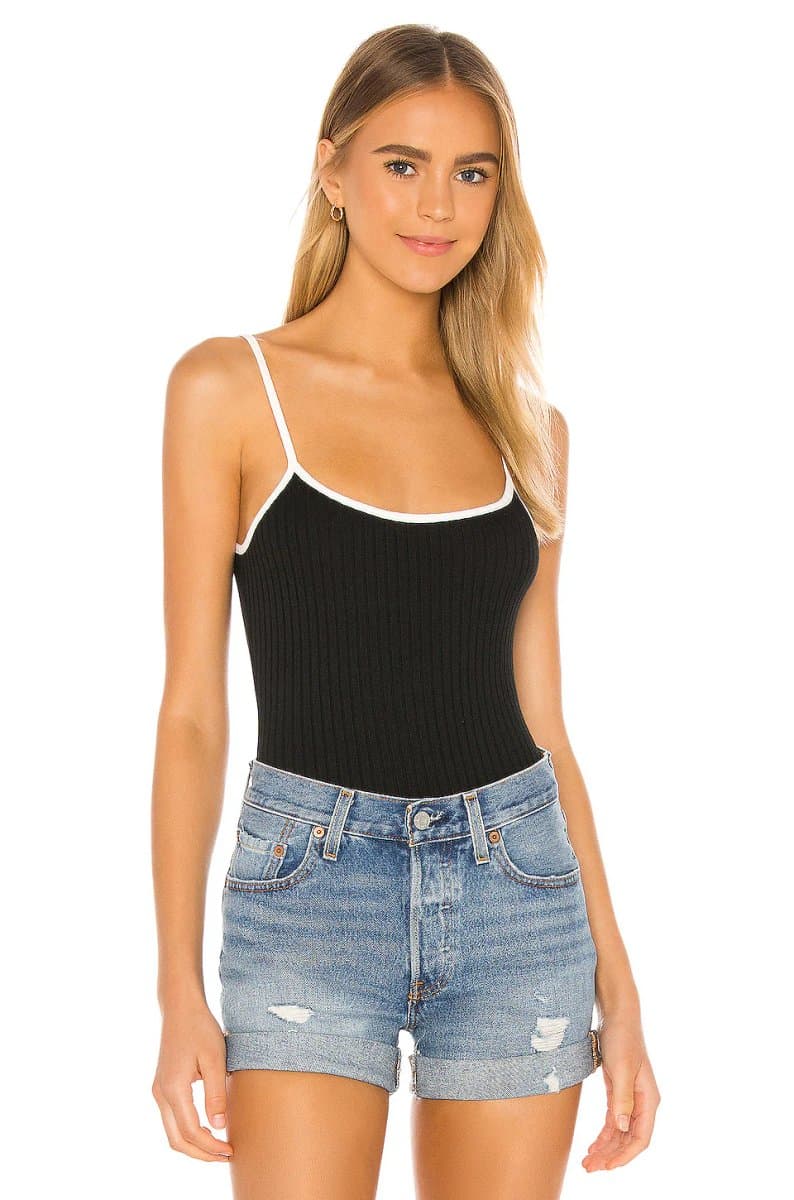 revolve Revolve Brighter Days Ribbed Cami Tank in Black