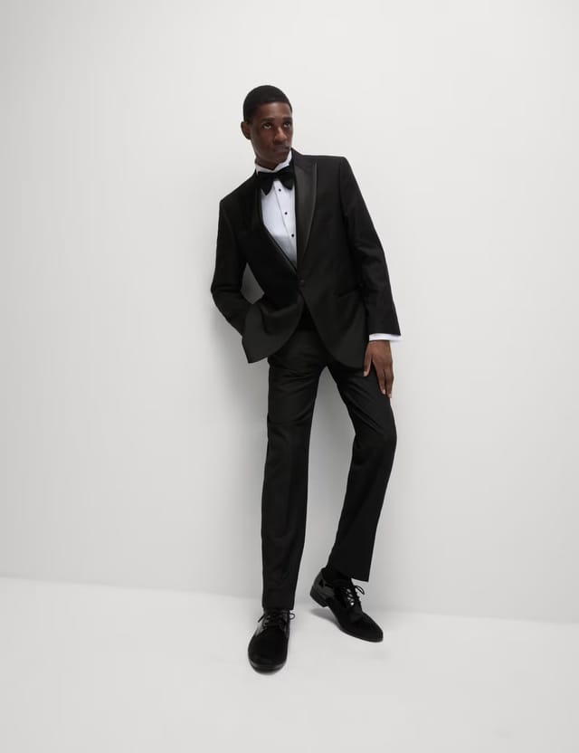 Marks & Spencer M&S Regular Fit Stretch Tuxedo Jacket Black - 3