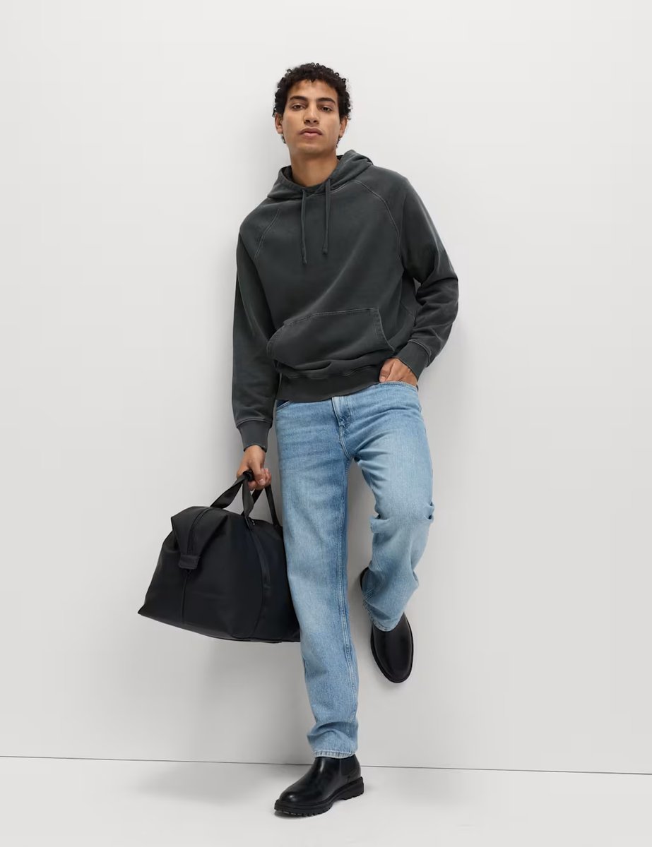 Marks & Spencer M&S Pure Cotton Garment Dyed Hoodie Dark Pewter - 2