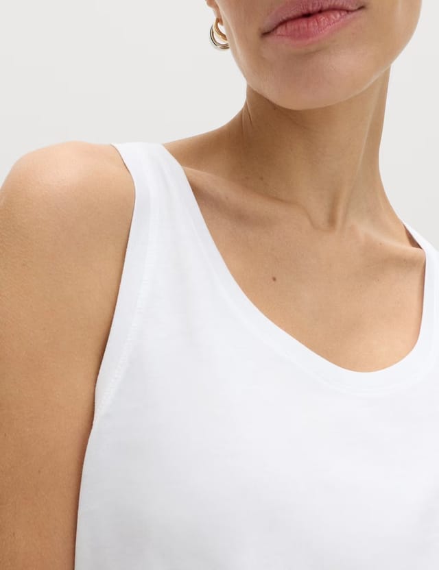 Marks & Spencer M&S Pure Cotton Scoop Neck Top White - 2