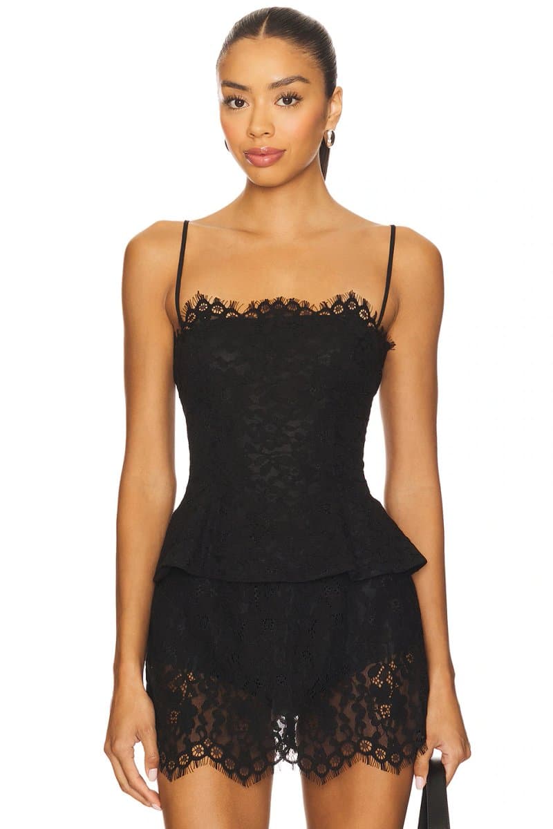 revolve Revolve Chic Lace Cami Top in Black