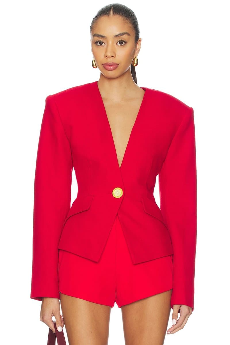 revolve Revolve Ronny Kobo Structured Blazer in Red