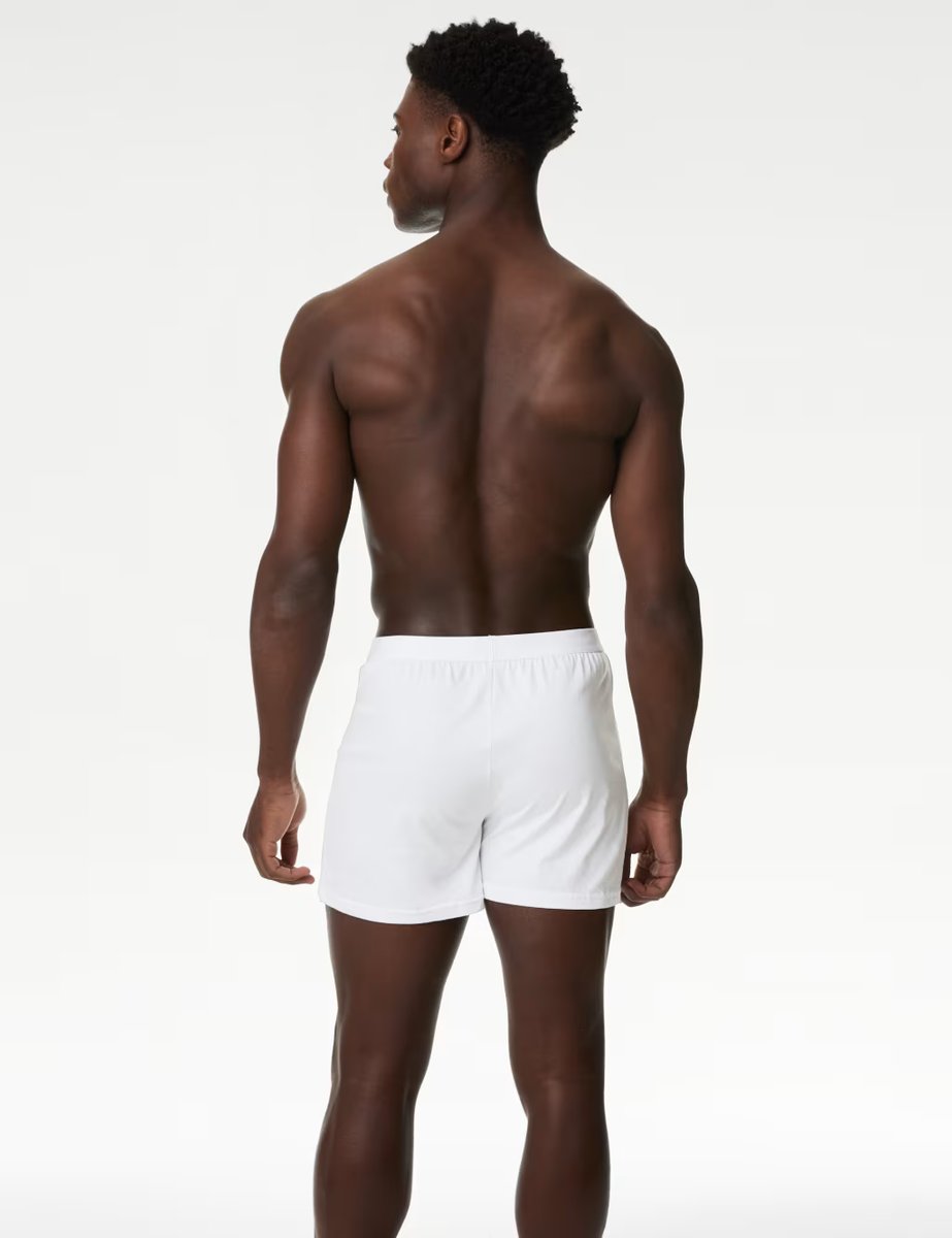 Marks & Spencer M&S 5 Pack Pure Cotton Cool & Fresh™ Jersey Boxers White - 2