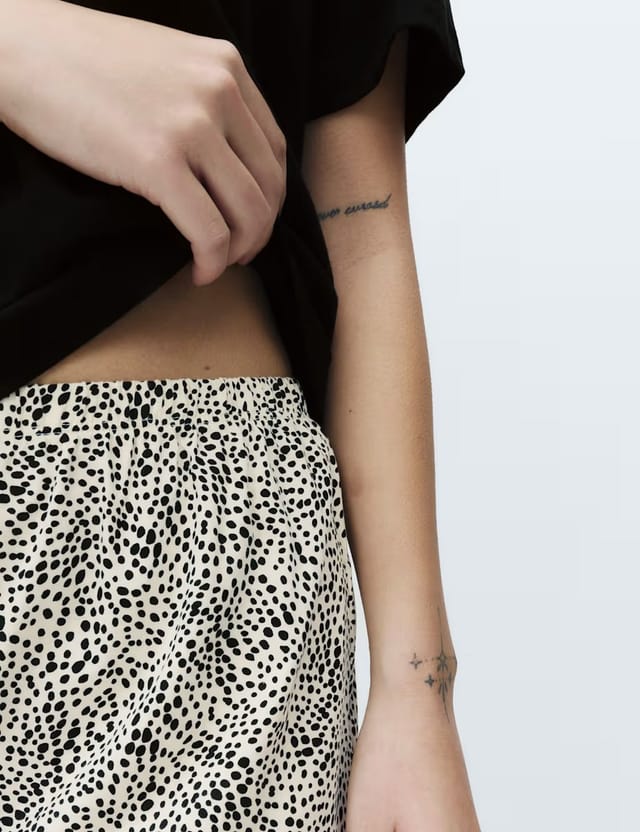 Marks & Spencer M&S Cotton Rich Printed Shortie Set Black Mix - 2