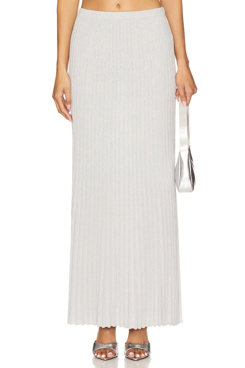 revolve Spencer Lurex Pleated Maxi Skirt