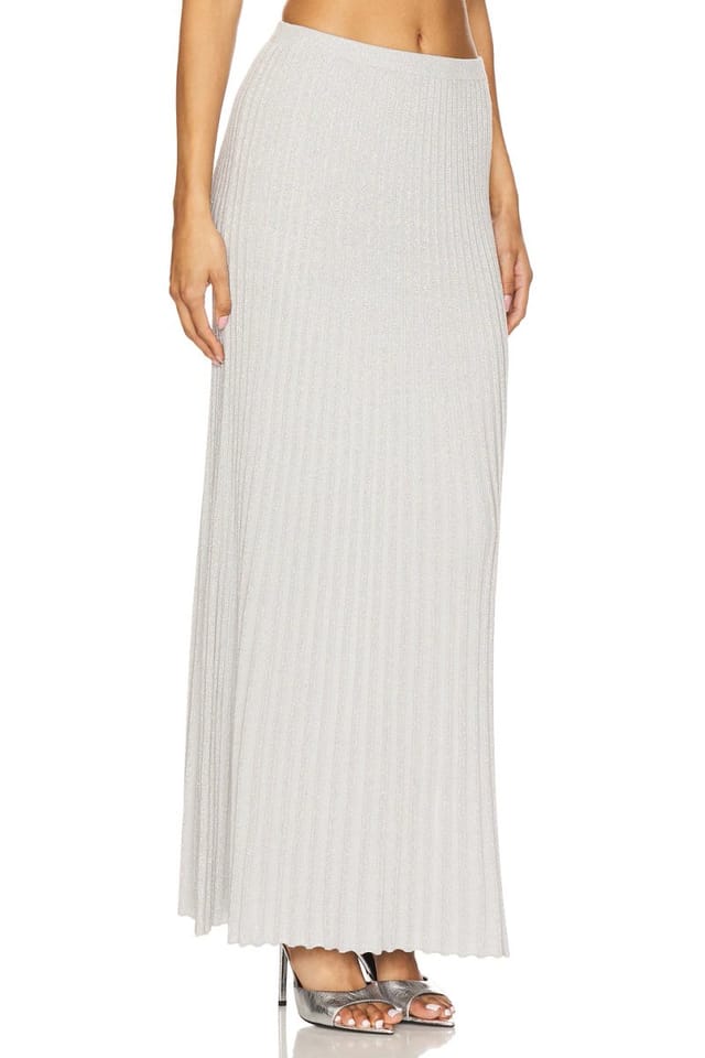 revolve Spencer Lurex Pleated Maxi Skirt - 2