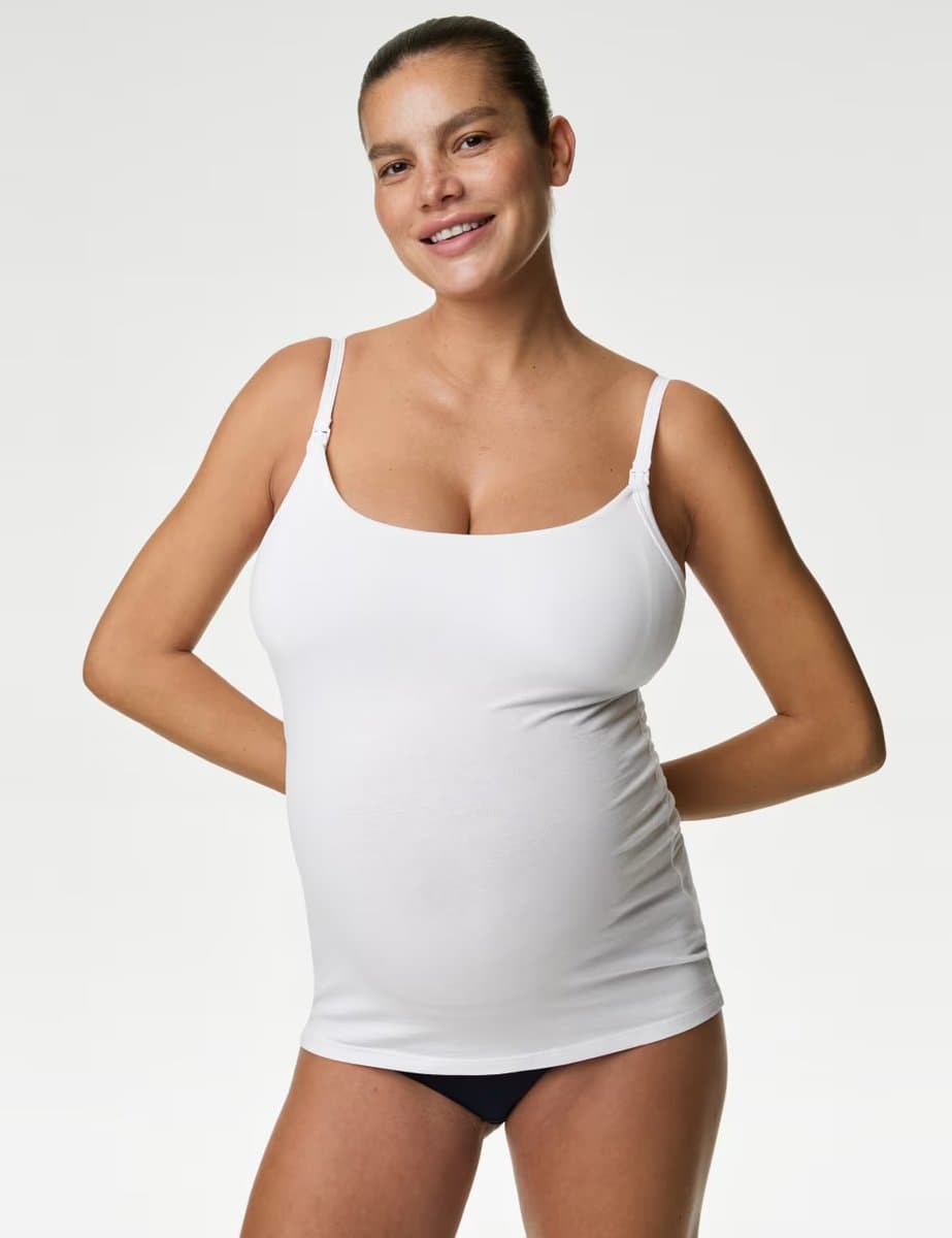 Marks & Spencer M&S Maternity Cotton Rich Secret Support™ Nursing Vest White