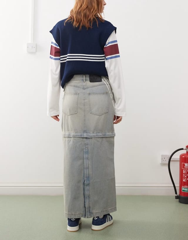 ASOS adidas Originals Adilenium Season 3 denim skirt in light denim - 3