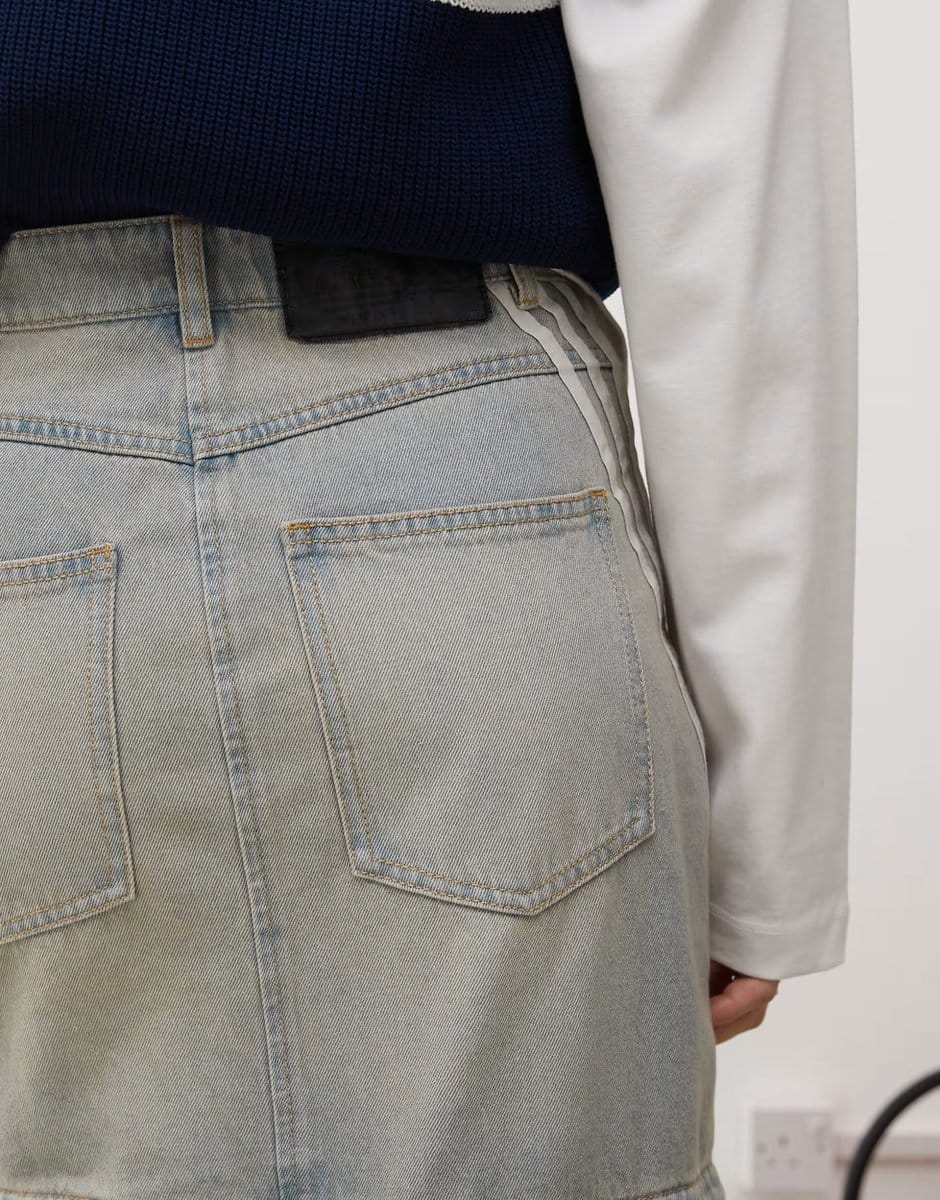 ASOS adidas Originals Adilenium Season 3 denim skirt in light denim - 4