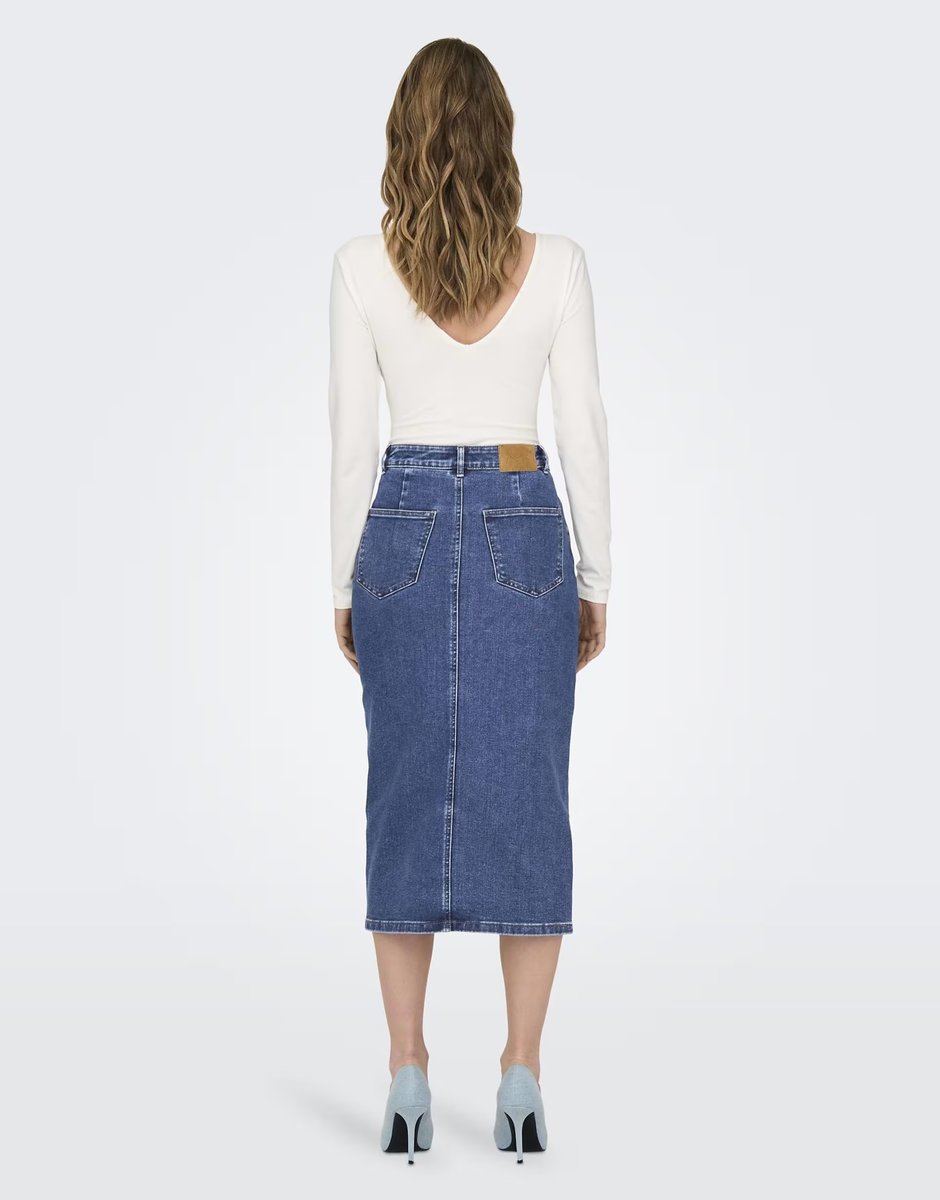 ASOS ONLY Denim skirt in medium blue denim - 2
