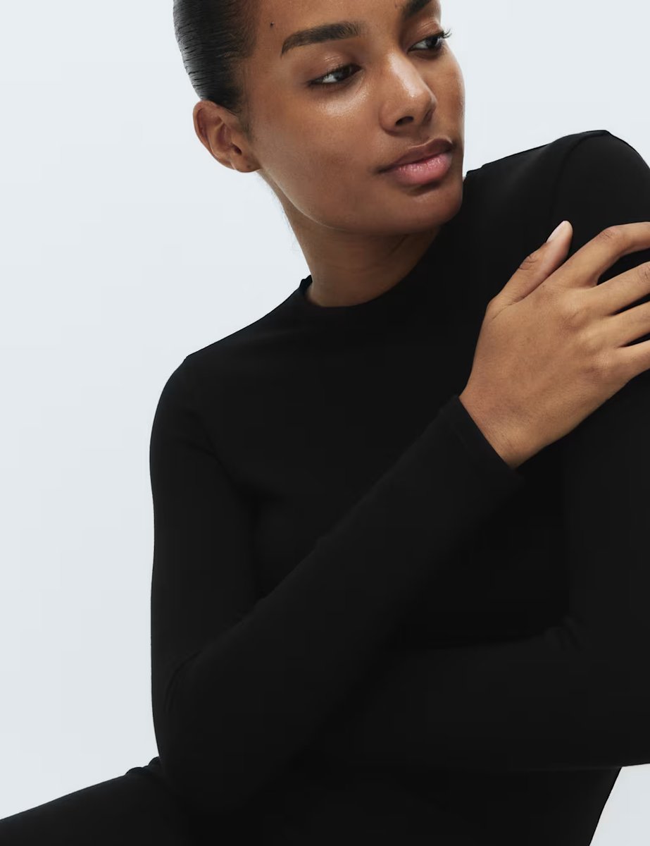 Marks & Spencer M&S 2 Pack Heatgen™ Medium Thermal Long Sleeve Tops Black - 3