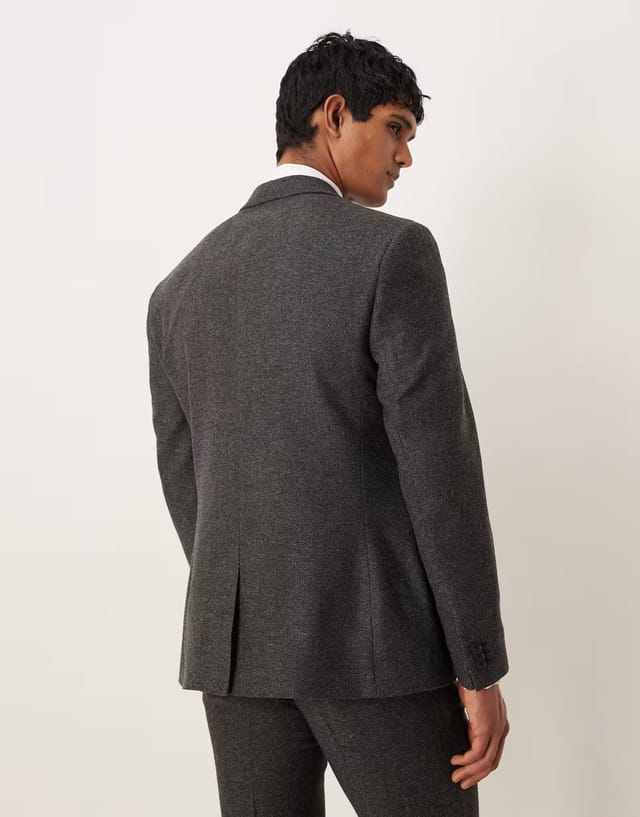ASOS ASOS DESIGN slim suit jacket with wool in charcoal - 3