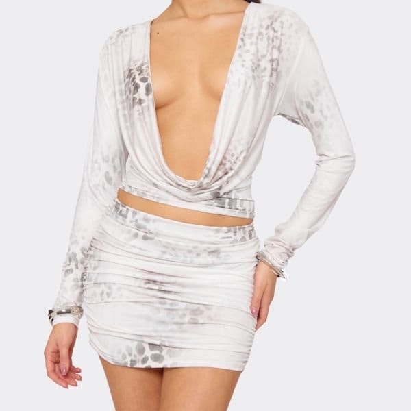 EGO PRINT COWL LONG SLEEVE TOP IN MULTI, Women's Size UK 6 - 2