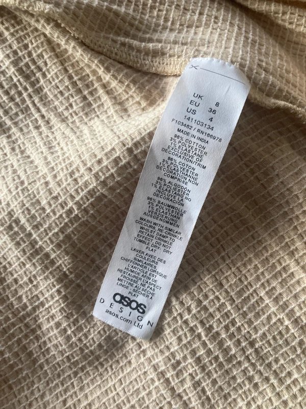 ASOS Asos Design crinkle drop waste maxi skirt in stone size 8 - 4