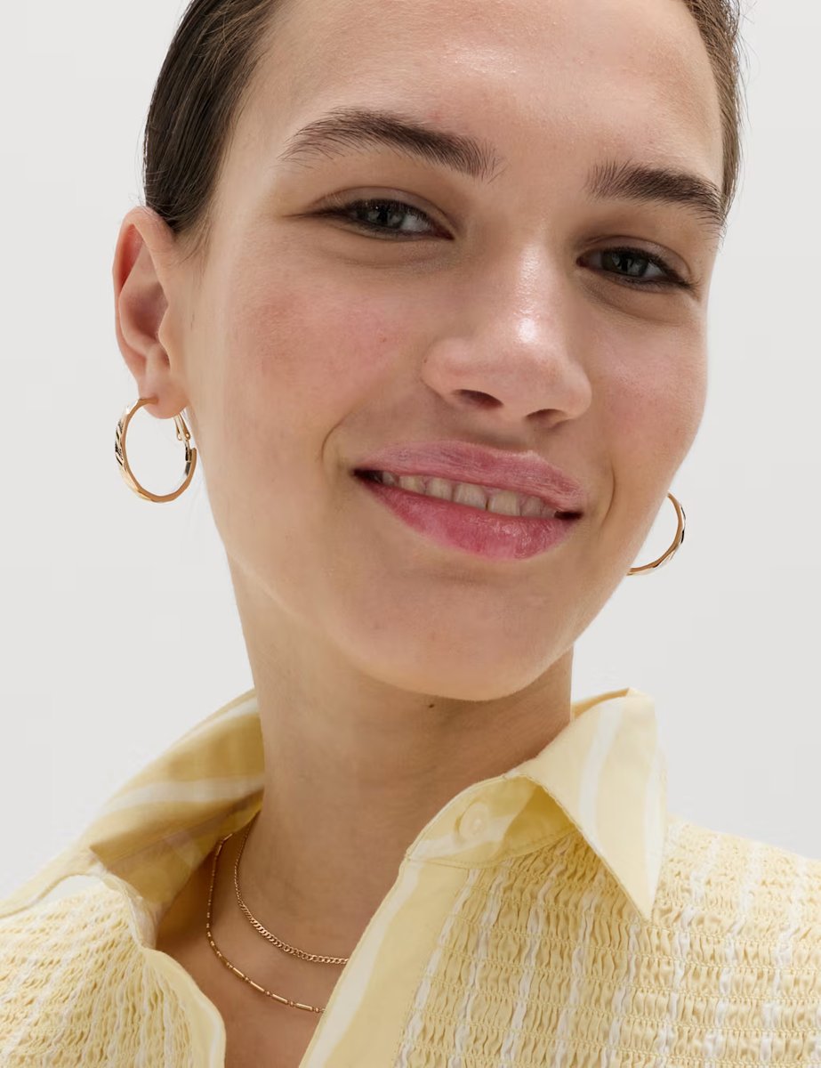 Marks & Spencer M&S Pure Cotton Shirred Striped Shirt Yellow Mix - 4