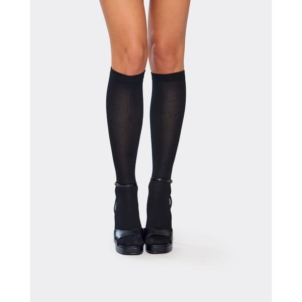 EGO Knee High Length Socks In Black, Women's Size UK One Size - 2