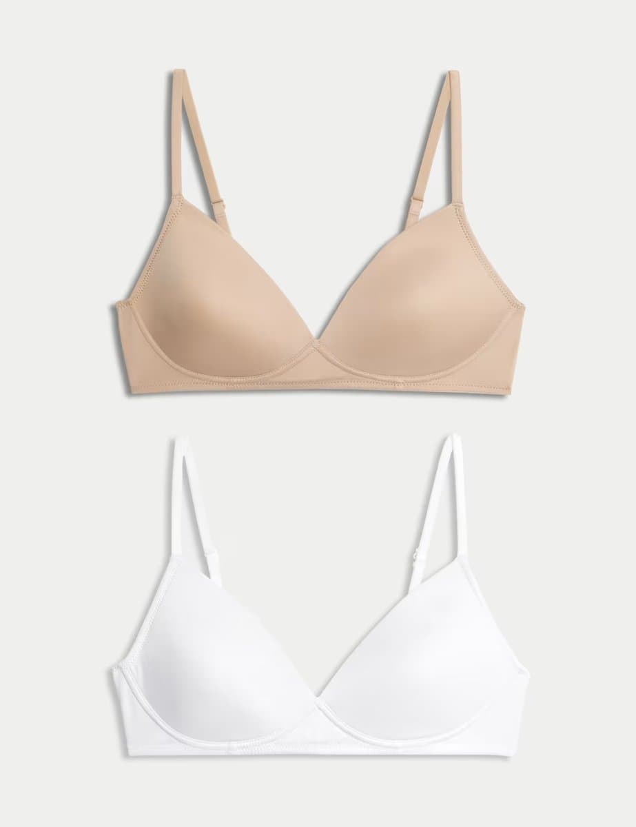 Marks & Spencer M&S 2 Pack Non Wired First Bras AA-D Opaline Mix