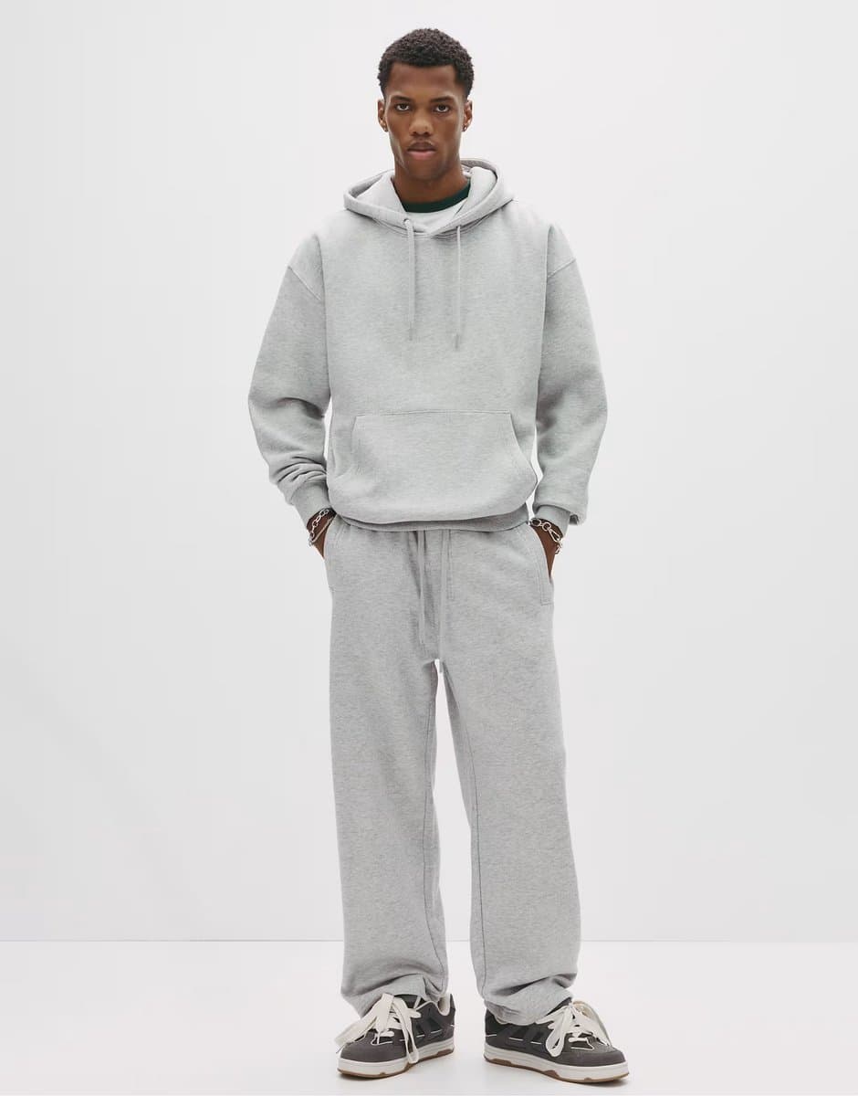 ASOS Pull&Bear heavy weight joggers in grey marl